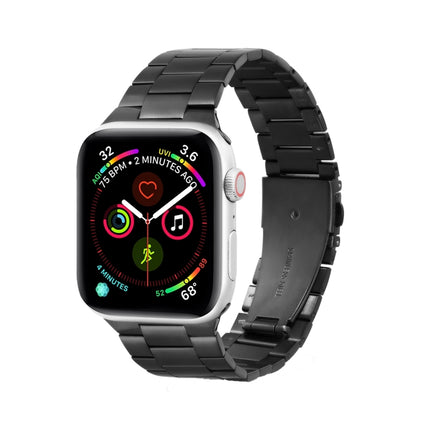 Ultra-thin Three-bead Metal Replacement Strap Watchband For Apple Watch Series, 7 41mm / 6 & SE & 5 & 4 40mm / 3 & 2 & 1 38mm, 7 45mm / 6 & SE & 5 & 4 44mm / 3 & 2 & 1 42mm - DealBuddy