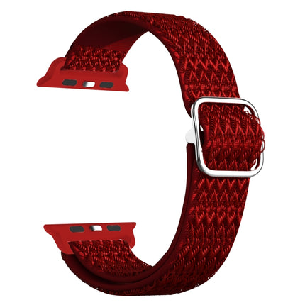 Adjustable Rhombic Texture Elastic Replacement Strap Watchband For Apple Watch Series, 7 41mm / 6 & SE & 5 & 4 40mm / 3 & 2 & 1 38mm, 7 45mm / 6 & SE & 5 & 4 44mm / 3 & 2 & 1 42mm - DealBuddy