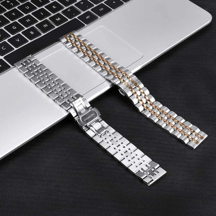 Seven-beads Steel Replacement Strap Watchband, 20mm Women Version, 22mm Men Version - DealBuddy