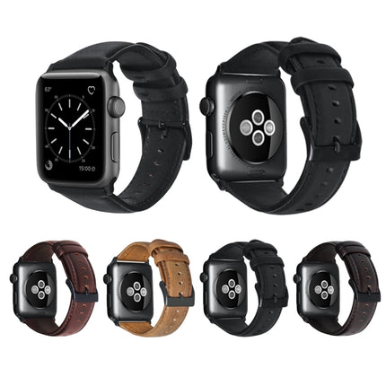 Oil Wax Genuine Leather Strap Watchband, For Apple Watch Series 8&7 41mm / SE 2&6&SE&5&4 40mm / 3&2&1 38mm, For Apple Watch Series 7 41mm / 6 & SE & 5 & 4 40mm / 3 & 2 & 1 38mm                                                                            ... - DealBuddy