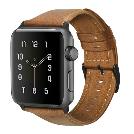 Oil Wax Genuine Leather Strap Watchband, For Apple Watch Series 8&7 41mm / SE 2&6&SE&5&4 40mm / 3&2&1 38mm, For Apple Watch Series 7 41mm / 6 & SE & 5 & 4 40mm / 3 & 2 & 1 38mm                                                                            ... - DealBuddy