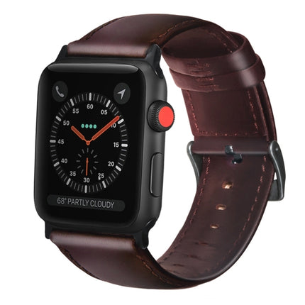 Oil Wax Genuine Leather Strap Watchband, For Apple Watch Series 8&7 41mm / SE 2&6&SE&5&4 40mm / 3&2&1 38mm, For Apple Watch Series 7 41mm / 6 & SE & 5 & 4 40mm / 3 & 2 & 1 38mm                                                                            ... - DealBuddy