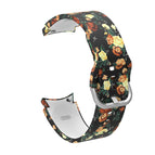For Samsung Galaxy Watch4 / Watch4 Classic / Black Background Flowers