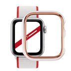 For Apple Watch Series 3 & 2 & 1 42mm / Rose Gold Edge + White Background