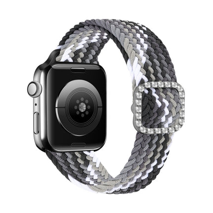 Adjustable Nylon Braided Elasticity Diamond Buckle Replacement Strap Watchband For Apple Watch Series, 7 & 6 & SE & 5 & 4 40mm/3 & 2 & 1 38mm, 7 & 6 & SE & 5 & 4 44mm/3 & 2 & 1 42mm - DealBuddy