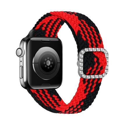 Adjustable Nylon Braided Elasticity Diamond Buckle Replacement Strap Watchband For Apple Watch Series, 7 & 6 & SE & 5 & 4 40mm/3 & 2 & 1 38mm, 7 & 6 & SE & 5 & 4 44mm/3 & 2 & 1 42mm - DealBuddy
