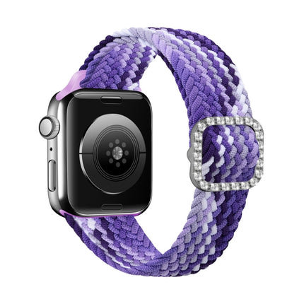Adjustable Nylon Braided Elasticity Diamond Buckle Replacement Strap Watchband For Apple Watch Series, 7 & 6 & SE & 5 & 4 40mm/3 & 2 & 1 38mm, 7 & 6 & SE & 5 & 4 44mm/3 & 2 & 1 42mm - DealBuddy