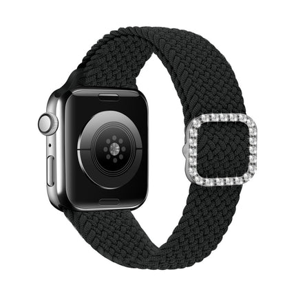 Adjustable Nylon Braided Elasticity Diamond Buckle Replacement Strap Watchband For Apple Watch Series, 7 & 6 & SE & 5 & 4 40mm/3 & 2 & 1 38mm, 7 & 6 & SE & 5 & 4 44mm/3 & 2 & 1 42mm - DealBuddy