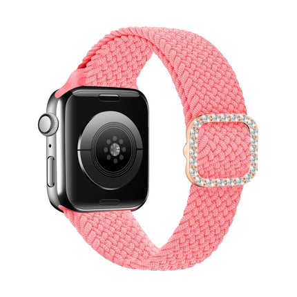 Adjustable Nylon Braided Elasticity Diamond Buckle Replacement Strap Watchband For Apple Watch Series, 7 & 6 & SE & 5 & 4 40mm/3 & 2 & 1 38mm, 7 & 6 & SE & 5 & 4 44mm/3 & 2 & 1 42mm - DealBuddy