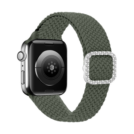 Adjustable Nylon Braided Elasticity Diamond Buckle Replacement Strap Watchband For Apple Watch Series, 7 & 6 & SE & 5 & 4 40mm/3 & 2 & 1 38mm, 7 & 6 & SE & 5 & 4 44mm/3 & 2 & 1 42mm - DealBuddy