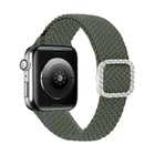 Adjustable Nylon Braided Elasticity Diamond Buckle Replacement Strap Watchband For Apple Watch Series, 7 & 6 & SE & 5 & 4 40mm/3 & 2 & 1 38mm, 7 & 6 & SE & 5 & 4 44mm/3 & 2 & 1 42mm - DealBuddy
