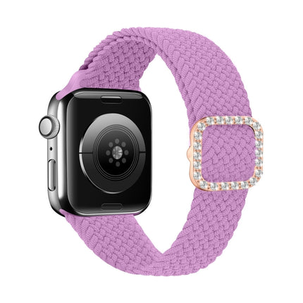 Adjustable Nylon Braided Elasticity Diamond Buckle Replacement Strap Watchband For Apple Watch Series, 7 & 6 & SE & 5 & 4 40mm/3 & 2 & 1 38mm, 7 & 6 & SE & 5 & 4 44mm/3 & 2 & 1 42mm - DealBuddy