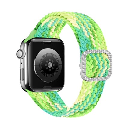 Adjustable Nylon Braided Elasticity Diamond Buckle Replacement Strap Watchband For Apple Watch Series, 7 & 6 & SE & 5 & 4 40mm/3 & 2 & 1 38mm, 7 & 6 & SE & 5 & 4 44mm/3 & 2 & 1 42mm - DealBuddy