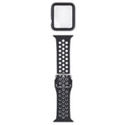 Silicone Replacement Strap Watchband + Protective Case with Screen Protector Set For Apple Watch Series