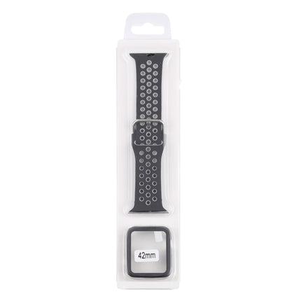 Silicone Replacement Strap Watchband + Protective Case with Screen Protector Set For Apple Watch Series
