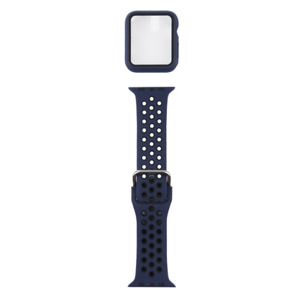 Silicone Replacement Strap Watchband + Protective Case with Screen Protector Set For Apple Watch Series