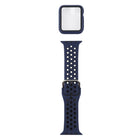 Silicone Replacement Strap Watchband + Protective Case with Screen Protector Set For Apple Watch Series