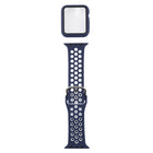 Silicone Replacement Strap Watchband + Protective Case with Screen Protector Set For Apple Watch Series