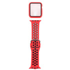 Silicone Replacement Strap Watchband + Protective Case with Screen Protector Set For Apple Watch Series