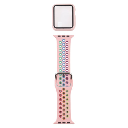 Silicone Replacement Strap Watchband + Protective Case with Screen Protector Set For Apple Watch Series
