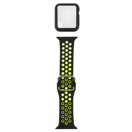 Silicone Replacement Strap Watchband + Protective Case with Screen Protector Set For Apple Watch Series