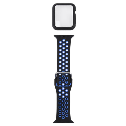 Silicone Replacement Strap Watchband + Protective Case with Screen Protector Set For Apple Watch Series