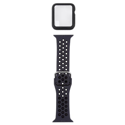 Silicone Replacement Strap Watchband + Protective Case with Screen Protector Set For Apple Watch Series
