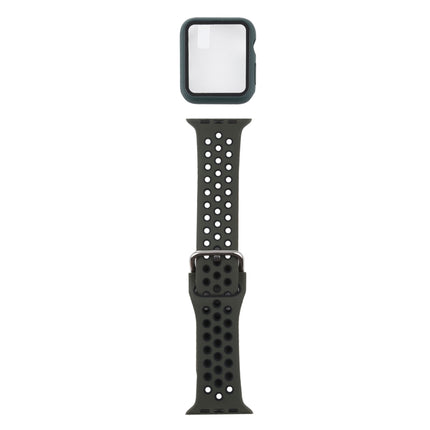 Silicone Replacement Strap Watchband + Protective Case with Screen Protector Set For Apple Watch Series