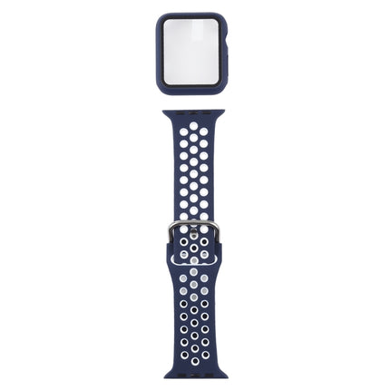 Silicone Replacement Strap Watchband + Protective Case with Screen Protector Set For Apple Watch Series
