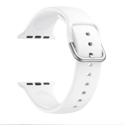 Single-color Silicone Buckle Replacement Strap Watchband For Apple Watch Series, 7 41mm / 6 & SE & 5 & 4 40mm / 3 & 2 & 1 38mm, 7 45mm / 6 & SE & 5 & 4 44mm / 3 & 2 & 1 42mm - DealBuddy