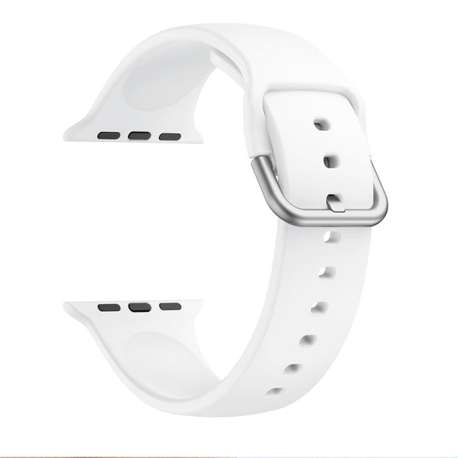 Single-color Silicone Buckle Replacement Strap Watchband For Apple Watch Series, 7 41mm / 6 & SE & 5 & 4 40mm / 3 & 2 & 1 38mm, 7 45mm / 6 & SE & 5 & 4 44mm / 3 & 2 & 1 42mm - DealBuddy