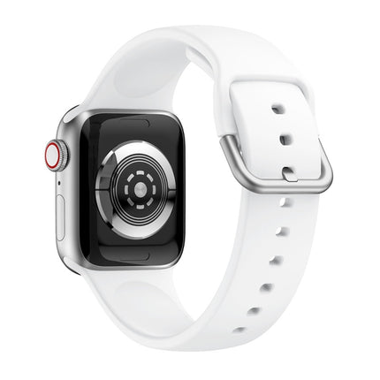 Single-color Silicone Buckle Replacement Strap Watchband For Apple Watch Series, 7 41mm / 6 & SE & 5 & 4 40mm / 3 & 2 & 1 38mm, 7 45mm / 6 & SE & 5 & 4 44mm / 3 & 2 & 1 42mm - DealBuddy