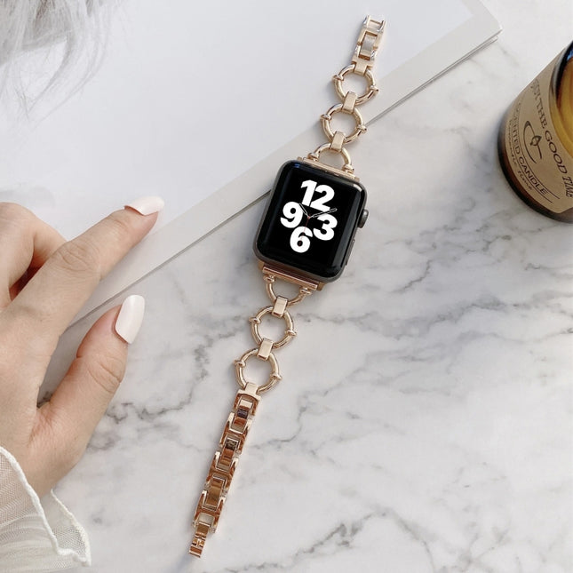 O-shaped Chain Metal Replacement Strap Watchband For Apple Watch Series - DealBuddy