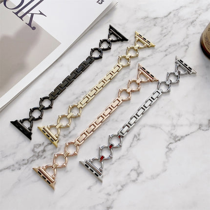 O-shaped Chain Metal Replacement Strap Watchband For Apple Watch Series, 7 41mm/6&SE&5&4 40mm/3&2&1 38mm, 7 45mm/6&SE&5&4 44mm/3&2&1 42mm - DealBuddy