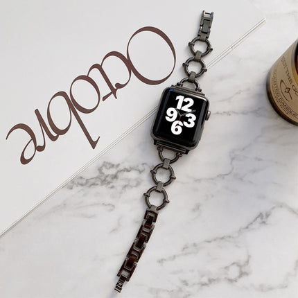 O-shaped Chain Metal Replacement Strap Watchband For Apple Watch Series, 7 41mm/6&SE&5&4 40mm/3&2&1 38mm, 7 45mm/6&SE&5&4 44mm/3&2&1 42mm - DealBuddy