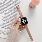 Checkered Leather Replacement Strap Watchband For Apple Watch Series - DealBuddy