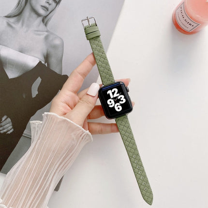 Checkered Leather Replacement Strap Watchband For Apple Watch Series - DealBuddy