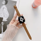 Checkered Leather Replacement Strap Watchband For Apple Watch Series - DealBuddy