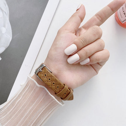 Checkered Leather Replacement Strap Watchband For Apple Watch Series - DealBuddy