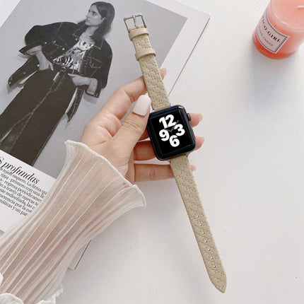 Checkered Leather Replacement Strap Watchband For Apple Watch Series, 7 41mm/6&SE&5&4 40mm/3&2&1 38mm, 7 45mm/6&SE&5&4 44mm/3&2&1 42mm - DealBuddy