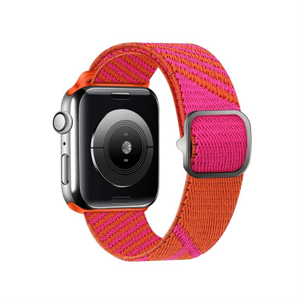 Two-color Nylon Braid Replacement Wrist Strap Watchband For Apple Watch Series, 7 41mm / 6&SE&5&4 40mm / 3&2&1 38mm, 7 45mm / 6&SE&5&4 44mm / 3&2&1 42mm - DealBuddy