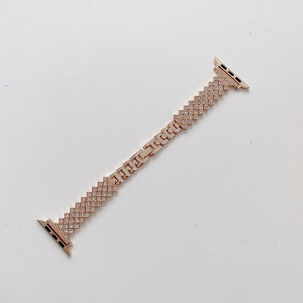 Rhombus Full Diamond Metal Replacement Wrist Strap Watchband + Case For Apple Watch Series - DealBuddy