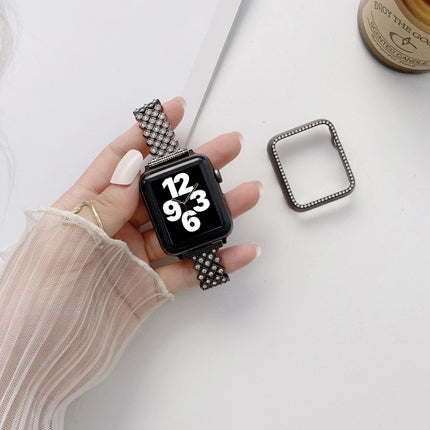 Rhombus Full Diamond Metal Replacement Wrist Strap Watchband + Case For Apple Watch Series, For Apple Watch Series 6 / 5 / 4 / Watch SE 40mm, For Apple Watch Series 6 / 5 / 4 / Watch SE 44mm, 3 & 2 & 1 42mm, 3 & 2 & 1 38mm - DealBuddy