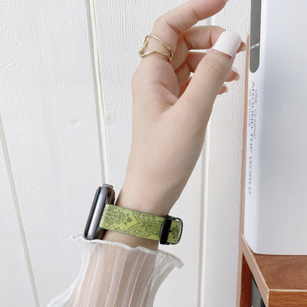 Small Slim Ethnic Leather Replacement Wrist Strap Watchband For Apple Watch Series, 7 41mm / 6&SE&5&4 40mm / 3&2&1 38mm, 7 45mm / 6&SE&5&4 44mm / 3&2&1 42mm - DealBuddy