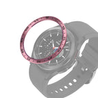 For Samsung Galaxy Watch4 Classic 42mm / Rose Pink Ring Black Letter