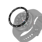 For Samsung Galaxy Watch4 Classic 46mm / Black Ring White Letter