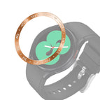 For Samsung Galaxy Watch4 Classic 46mm / Rose Gold Ring White Letter
