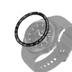 For Samsung Galaxy Watch4 Classic 42mm / Black Ring White Letter