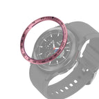 For Samsung Galaxy Watch4 Classic 46mm / Rose Pink Ring Black Letter
