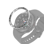 For Samsung Galaxy Watch4 Classic 46mm / Silver Ring Black Letter